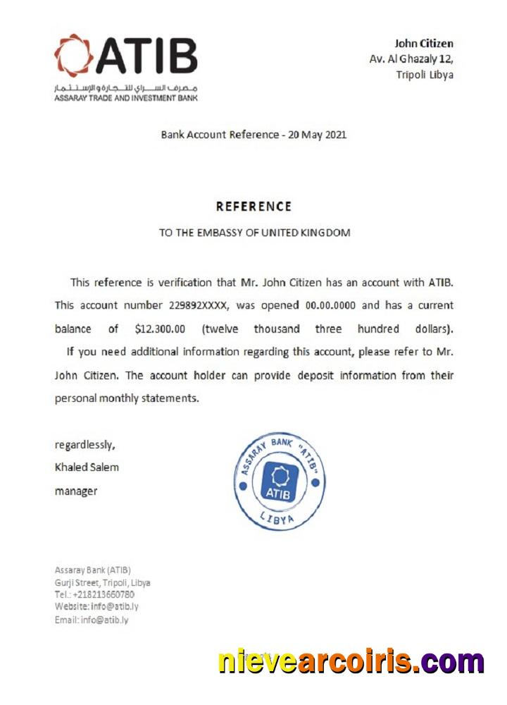 Libya Assaray Bank reference